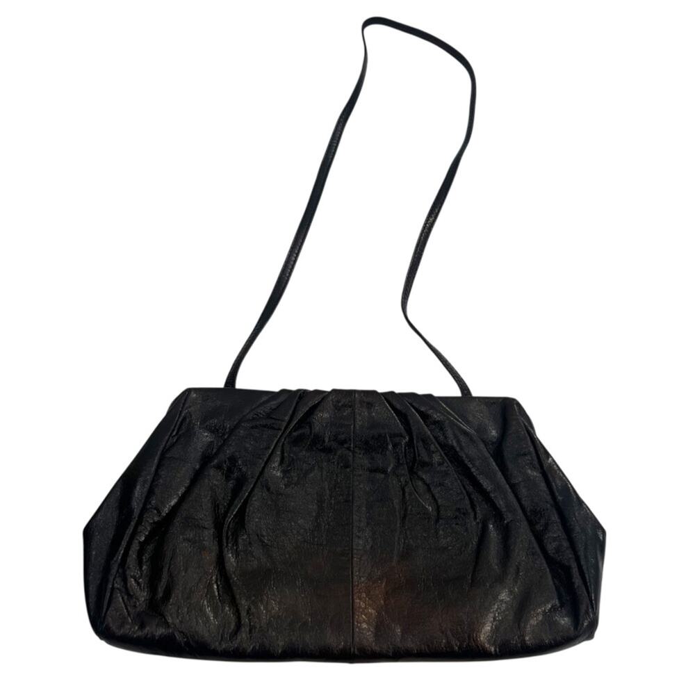 Hobo International Pleated Magnetic Frame Shoulder Bag metallic